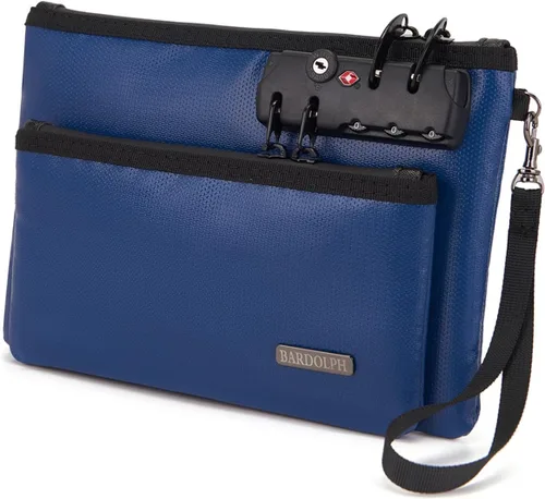 Miniatura 8 de Bolsa de dinero ignífuga con cerradura, bolsa de efectivo de doble capa BankBag para efectivo, bolsa de almacenamiento valiosa, caja fuerte ignífuga