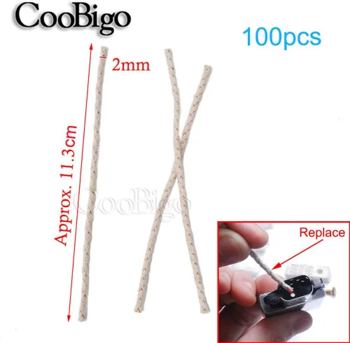 Miniatura 2 de 100pcs encendedor de aceite mecha cobre y algodón material queroseno gasolina encendedor accesorios #FLQ215-C
