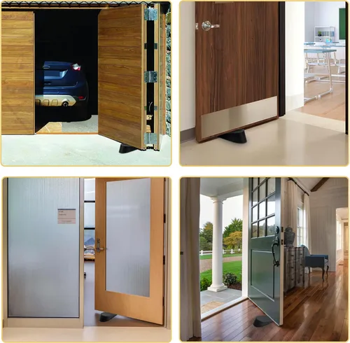 Miniatura 6 de Crosize Tope de Puerta Negro Extra Grande, Alto 1.9 Pulgadas, Tope de Puerta Grande para Piso de Goma, Cuña Tope de Puerta, Espacios de Puerta