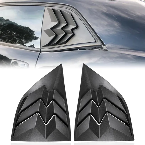 2 rejillas de ventana laterales para Dodge Challenger 2008-2024, de plástico ABS, rejillas de ventana lateral trasera exterior para automóvil,