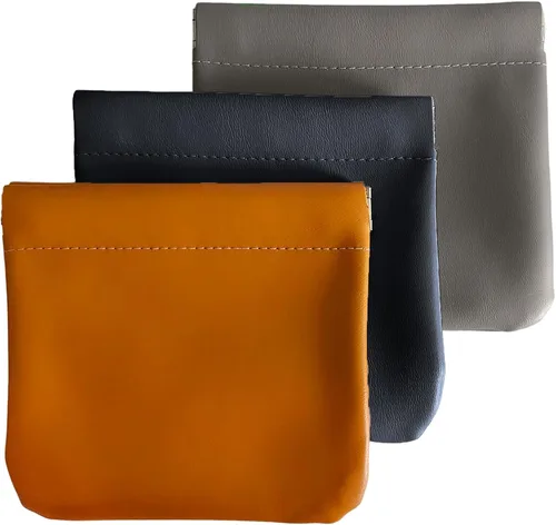 Miniatura 9 de Bolsa de Cosméticos de Bolsillo, Bolsa de Maquillaje de Cuero Impermeable con Cierre por Presión, Organizador Portátil de Artículos de Aseo