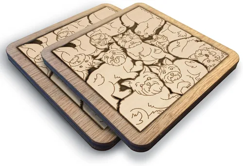Miniatura 13 de 02 Posavasos de Perro Beagle - Juego de Posavasos de Madera con Rompecabezas de Perro Beagle - Posavasos Entrelazados tipo Rompecabezas con Diseño