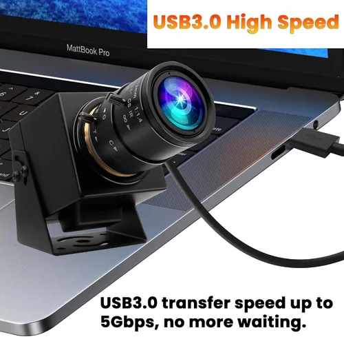 Miniatura 4 de ELP Cámara web HDMI 4K USB3.0 - 60fps, 8MP, lente de zoom 4X (0.110-0.472 in), primer plano, H.264, telescopio, CCTV industrial