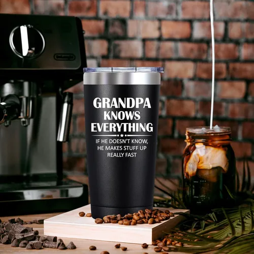 Miniatura 6 de SpenMeta Regalos para abuelos: regalo del día del padre para el abuelo de parte de los nietos, vaso de aislamiento al vacío de 20 onzas