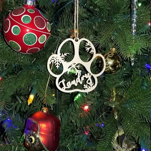 Personaliza el nombre de tu perro, etiquetas de regalo de bolas de Navidad personalizadas, adorno de Navidad personalizado para perro, bola de