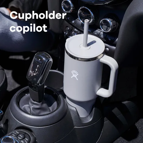 Miniatura 2 de Hydro Flask Vaso de viaje con asa, tapa y pajita, acero inoxidable aislado en trillium de 40 onzas