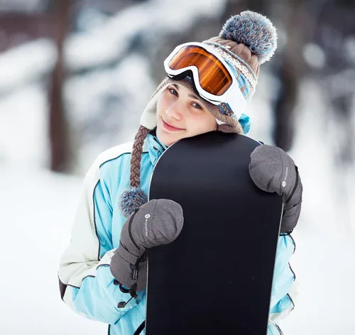 Miniatura 6 de ANDORRA Manopla de esquí y snowboard con pantalla táctil para mujer con cremallera diagonal