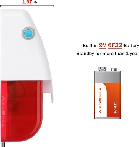 Miniatura 4 de Detector de sensor de nivel de agua alto/bajo, sirena estroboscópica roja de 120 dB, volumen de alarma ajustable, sensor de fugas de agua
