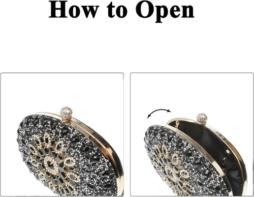 Miniatura 7 de COAIMANEY Bolso de mano brillante con purpurina para mujer bolso de noche bolso de hombro para boda fiesta de graduación
