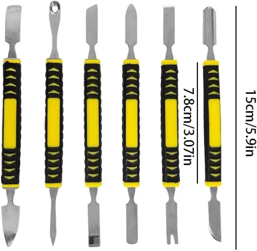Miniatura 2 de Juego de 6 barras de palanca de metal, herramientas Spudger de 6 pulgadas con asas antideslizantes para reparación electrónica, teléfono