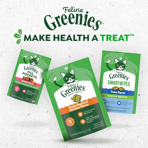 Miniatura 9 de Greenies Feline Smartbites - Golosinas saludables para gatos de interior, sabor a atún, tina de 16 onzas