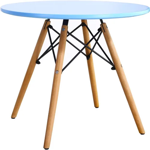 Miniatura 9 de Costzon Juego de mesa y silla para niños, 5 piezas de escritorio para niños de estilo moderno de mediados de siglo con patas de madera, marco