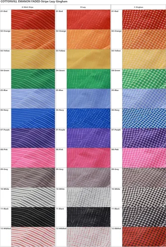 Miniatura 4 de COTTONVILL EMANON Stripe Lazy Gingham - Tela de algodón con estampado de 20 unidades (cuarto, rayas A)