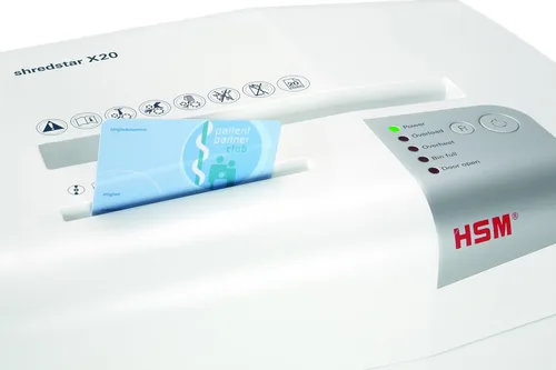 Miniatura 9 de HSM Trituradora de corte transversal Shredstar X20 de América, capacidad de 20 hojas manuales HSM1051W