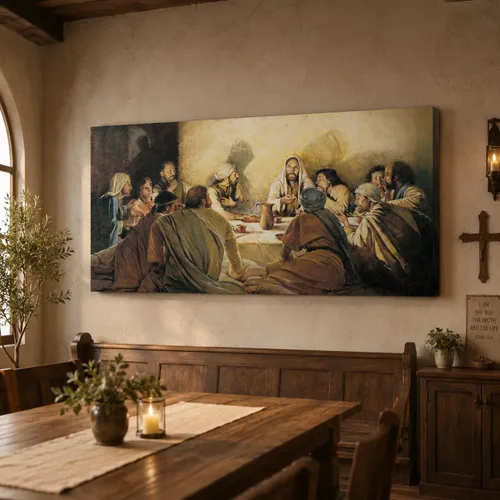 Miniatura 37 de TIMUBA Arte de pared de pesebre navideño, impresiones en lienzo de belén, imagen de póster cristiano de Jesús de noche estrellada, pintura