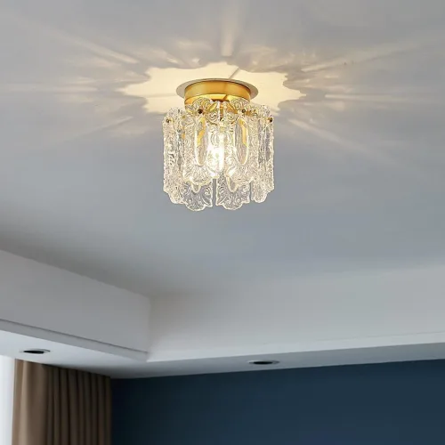 Miniatura 3 de Lámpara de techo de montaje empotrado, lámpara de techo de vidrio tallado, pantalla de vidrio transparente, lámpara de techo para cocina, isla, sala