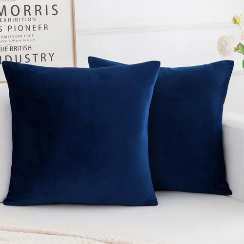 Miniatura 7 de Juego de 2 fundas de almohada decorativas de terciopelo, funda de cojín cuadrada suave para decoración del hogar para sala de estar, sofá o cama