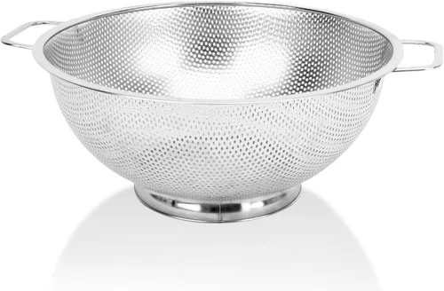 Colador para cocina, 5QT, colador de acero inoxidable con asa para frutas, verduras, cocinar alimentos, apto para lavavajillas