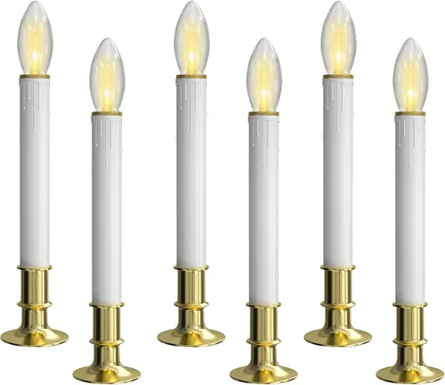 Miniatura 10 de Velas de ventana operadas por batería SUNSGNE, velas de ventana sin llama con sensor del atardecer al amanecer para decoración navideña de mesa