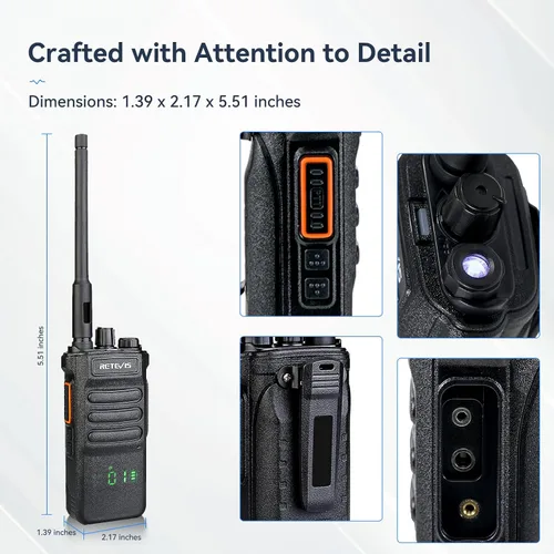 Miniatura 8 de Retevis RT86 Radio de 2 vías de largo alcance, radio profesional de dos vías con cargador de 6 vías para adultos, radio de alta resistencia, alta