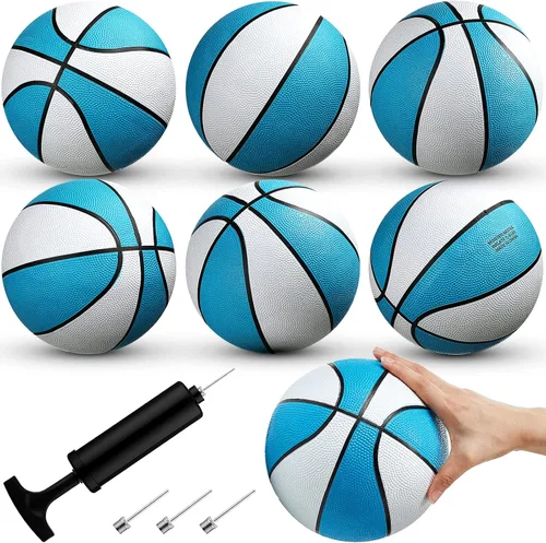 Honoson Paquete de 6 unidades de baloncesto de goma impermeables para piscina de agua para regalos de fiesta de verano en el lago (7 pulgadas, azul