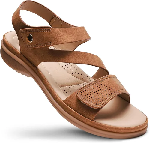 Miniatura 12 de Littleplum - Sandalias para mujer con soporte de arco - Sandalias planas cómodas para mujer, zapatos ortopédicos ajustables transpirables