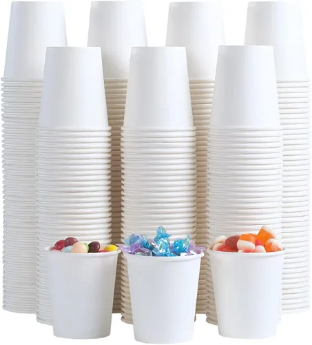 Miniatura 12 de Lamosi Paquete de 300 vasos de papel de 8 onzas, tazas de café desechables, tazas de café de papel de 8 onzas, taza blanca para bebidas