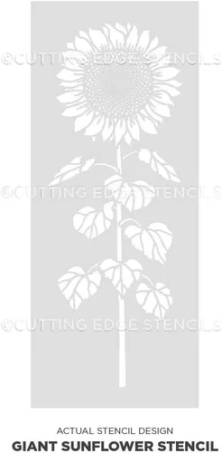Miniatura 4 de Plantilla de pared de girasol gigante de 26 pulgadas, plantilla floral grande reutilizable para pintar paredes, vallas, madera, arte de pared