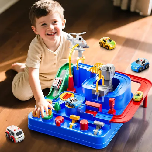 Miniatura 4 de Pista de carreras de autos para niños a partir de 3 años, juguetes de autos para niños de 3 años, pista de carreras para niños de 3 años