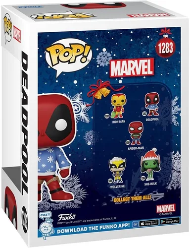 Miniatura 3 de POP Marvel: Holiday - Figura de vinilo de Funko Deadpool con suéter feo (paquete con funda protectora de caja compatible), multicolor, 3.75 pulgadas