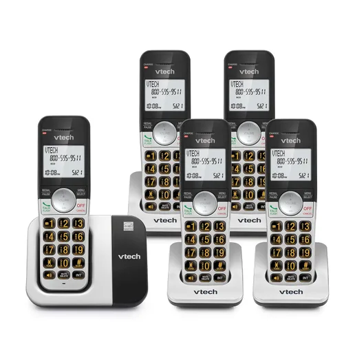 Miniatura 26 de VTech Teléfono inalámbrico de 3 auriculares con contestador, con pantalla grande y grandes botones de identificación de llamadas, altavoz