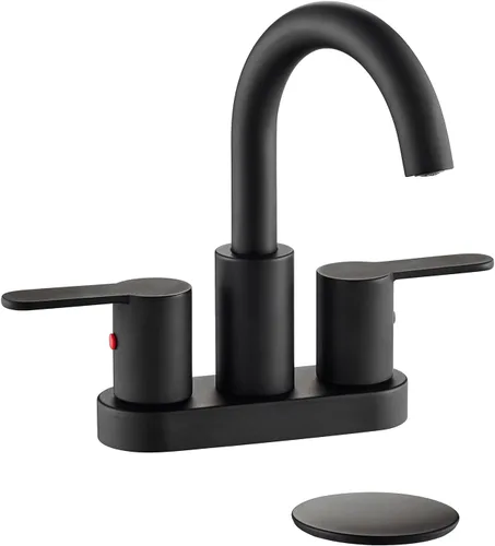 Miniatura 7 de TimeArrow Grifo de Lavabo de Baño Centerset de 2 Manijas en Oro Cepillado con Ensamble de Desagüe, Grifo de Lavatorio de Tocador de Baño Moderno