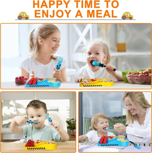 Miniatura 4 de Deinyi Utensilios de Construcción para Niños Pequeños - Tenedores y Cucharas para Niños Pequeños - Utensilios de Camión de Construcción para Niños