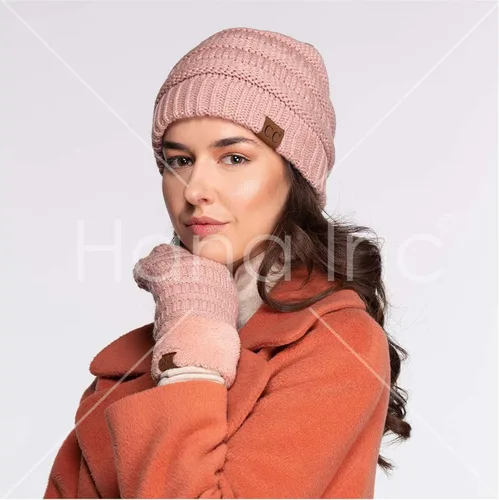 Miniatura 8 de ScarvesMe Conjunto de guantes de punto con forro polar sherpa cálido de invierno para mujer