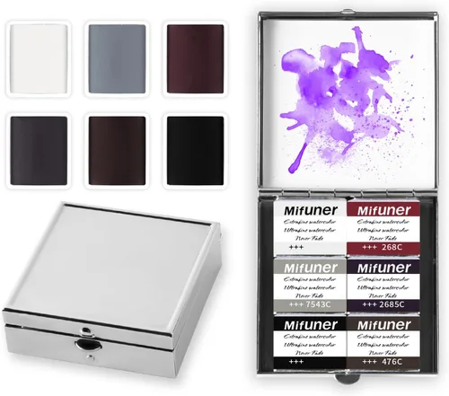 Miniatura 20 de Caja de estuche de pintura de acuarela portátil de mini lata de 12 celdas vacía es un pequeño kit de viaje de almacenamiento con clip magnético