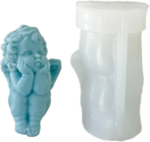 Miniatura 9 de Molde de vela de ángel de silicona, Molde de forma de ángel lindo, Molde de vela de ángel 3D, Molde para hacer velas, Molde de aromaterapia, Molde