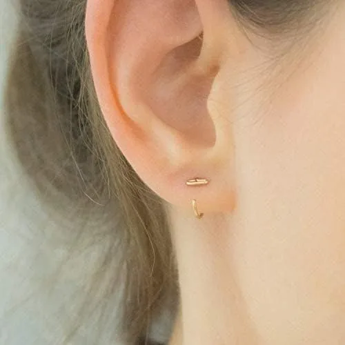 Miniatura 6 de Aretes de barra pequeña para abrazar, aretes de abrazo