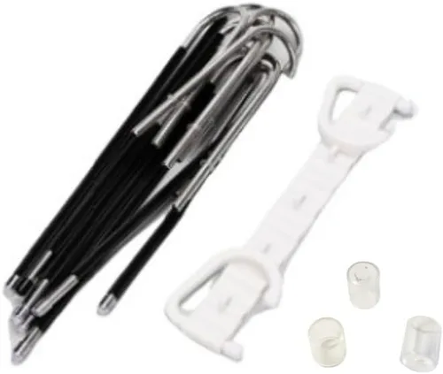 Miniatura 3 de Paquete de 2 perchas plegables de 9 capas para pantalones que ahorran espacio, percha multifuncional para pantalones, percha con agujero para colgar