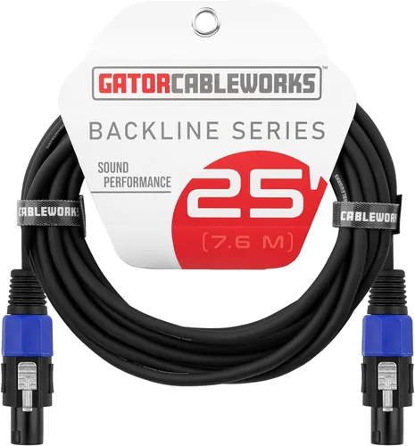 Miniatura 7 de Cableworks Por Gator Cases Backline Series Conector de bloqueo giratorio estándar de 25 pies a conector de bloqueo giratorio Cable de altavoz