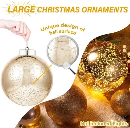 Miniatura 3 de XmasExp Adornos de Navidad grandes de 6 pulgadas, decoración de árbol gigante, bolas colgantes decorativas inastillables para decoración de fiestas