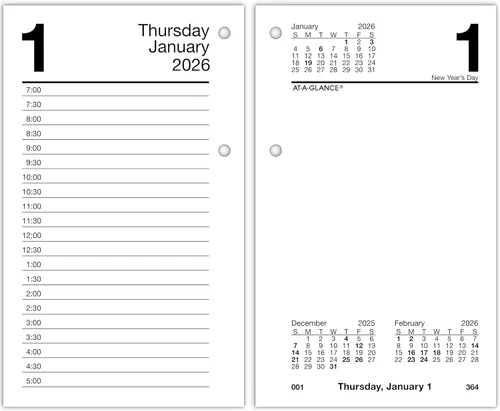AT-A-GLANCE Recambio para calendario de escritorio 2026, diario, 3.5 x 6 pulgadas, estándar, hojas sueltas, reciclado (E717R5026)