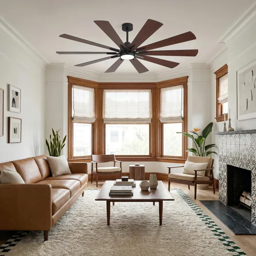 Miniatura 9 de Ventiladores de techo modernos con luces, ventilador de techo negro grande de 62 pulgadas con luz y control remoto, puerta/uso al aire libre