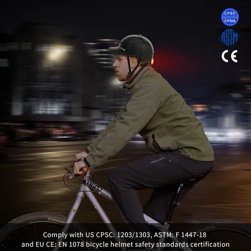 Miniatura 5 de Casco de Bicicleta para Adultos - Cascos de Bicicleta para Hombres y Mujeres - con Luces Traseras LED - Casco Ajustable Estilo Gorra de Béisbol