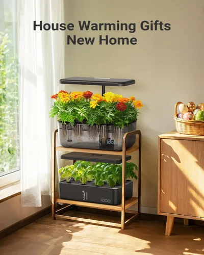 Miniatura 2 de iDOO Kit de sistema de cultivo hidropónico de 12 cápsulas, regalos navideños regalos de jardinería para mujeres, mamá, papá, niños, jardín