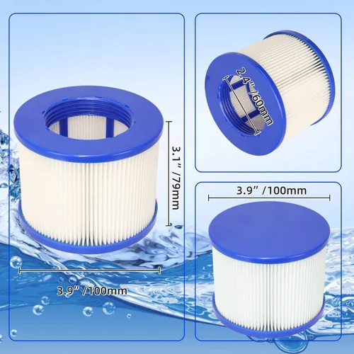 Miniatura 2 de Filtro 60% Más Denso, Filtros de Bañera de Hidromasaje de Alta Eficiencia con Enroscamiento Compatible con Todas las Relxtime, Aleko, Wejoy, Aquaspa