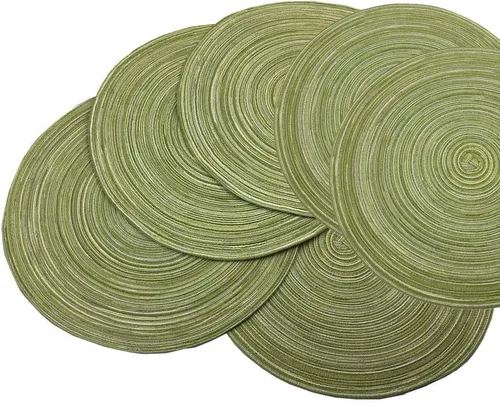 Miniatura 12 de WAZAIGUR - Manteles individuales redondos para mesa de comedor (tela resistente al calor, antideslizantes, 14 pulgadas de diámetro)