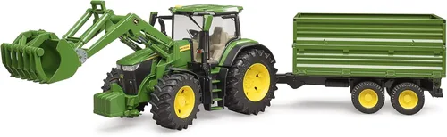 Bruder 09828 John Deere 7R 350 con cargador frontal y remolque