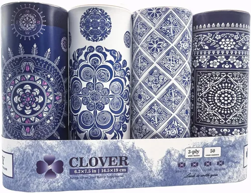 Miniatura 12 de Caja redonda de pañuelos enlatados para automóvil, pañuelos faciales, toalla facial de tubo cilíndrico, 4 recipientes de 3 capas para servilletas