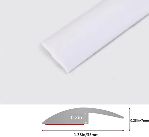 Miniatura 2 de Tira de transición de suelo autoadhesiva, tira de borde de umbral de PVC adecuada para transición de umbral de alfombra con una altura inferior a