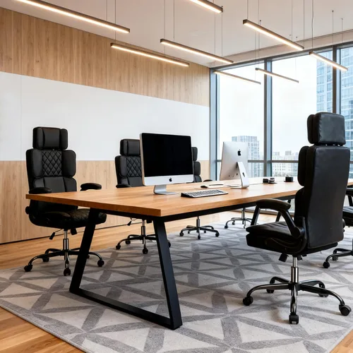 Miniatura 9 de Silla de oficina con reposacabezas ajustable, silla de escritorio ejecutiva de cuero para oficina en casa, con brazos abatibles y soporte lumbar